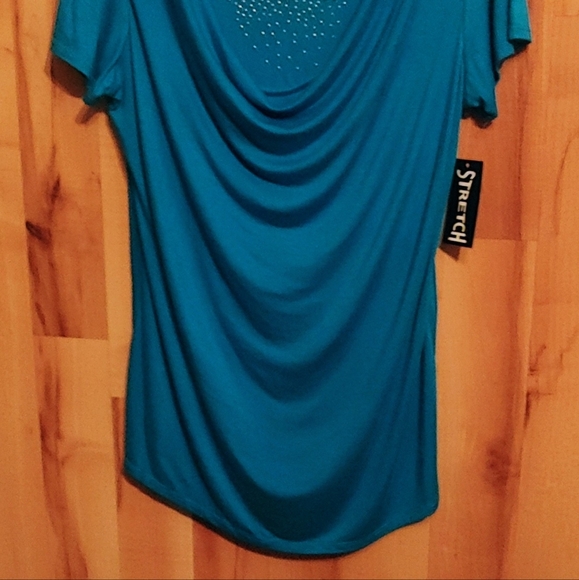 NWT P.inc Womens 1X High Low Top Blue Green - Picture 2 of 5